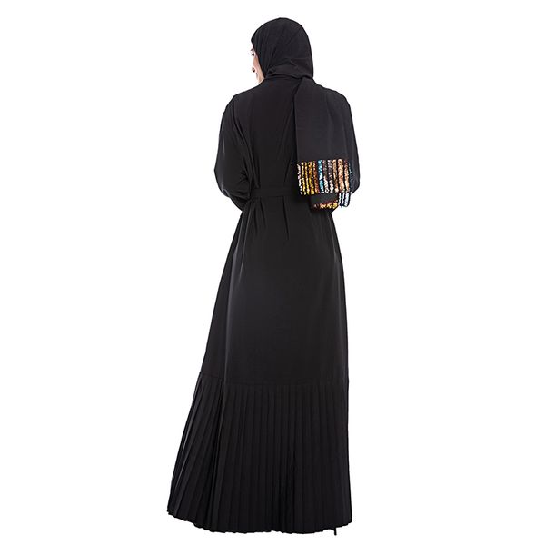 

sequin muslim hijab dress kaftan abaya kimono dubai qatar islamic clothing for women robe musulman grote maten dames kleding, Red