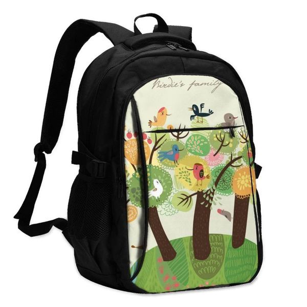 

backpack 2021 women spring bird family on tree back to school