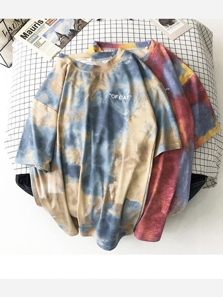 

women's t-shirt 2021 summer korean version of the gradient printed female short-sleeved round neck student loose trend, White