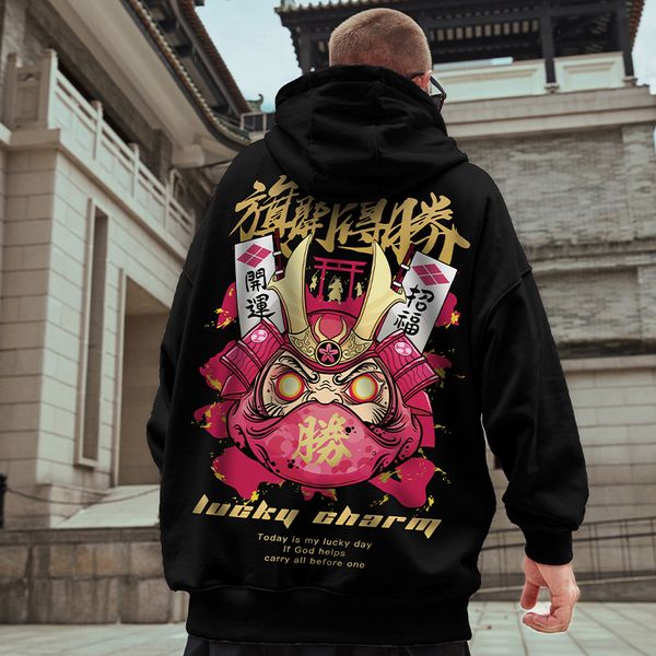 

qnpqyx men's oversize hoodie streetwear hoodies men trend street hip hop hoodies men casual sweatshirt streetwear loose pullover, Black