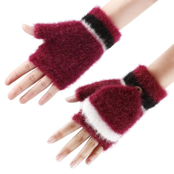 

five fingers gloves usb heated women mitten full and half finger winter warm ladies stylishly fashion vintage cotton femme knit hand, Blue;gray