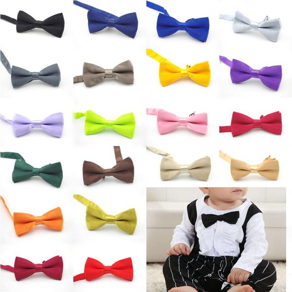 

bow ties baby children lovely classic solid color boy and girl butterfly kont cute bowtie hair accessories coordinate banquet red yellow, Black;gray
