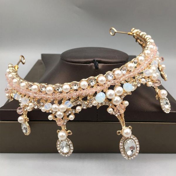 

hair clips & barrettes jeweled crowns beautiful headpiece wedding crown tiaras accessories for prom birthday costume party ea, Golden;silver