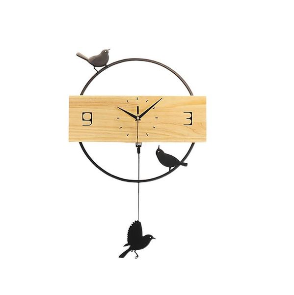 

large wooden wall clock living room decoration creative modern watches home decor art mute northern europe clocks gift