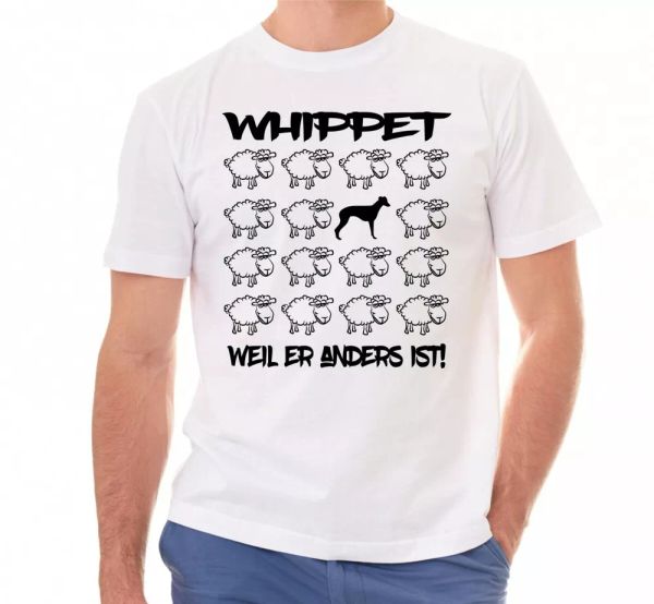 

whippet t-shirt black sheep men dog dog motif greyhound, White;black