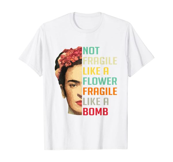 

not fragile like a flower, fragile like a bomb t-shirt, White;black