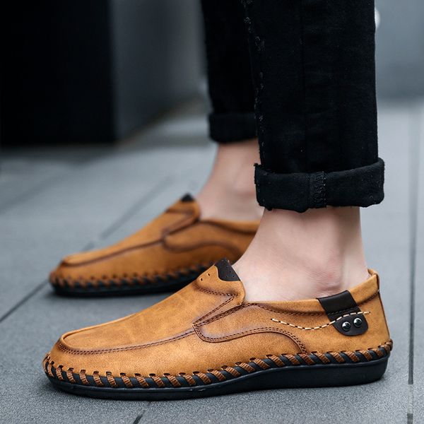 

464748 size new mens british business handmade leisure leather shoes mens shoes soft bottom gommino cross-border large size 8807, Red;white