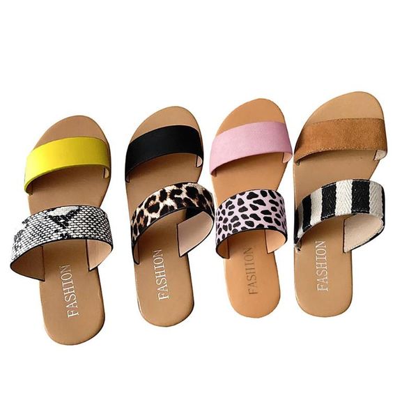 

slippers women's girl casual summer slipper monochrome vintage roman plus-size flat sandals shoes, Black