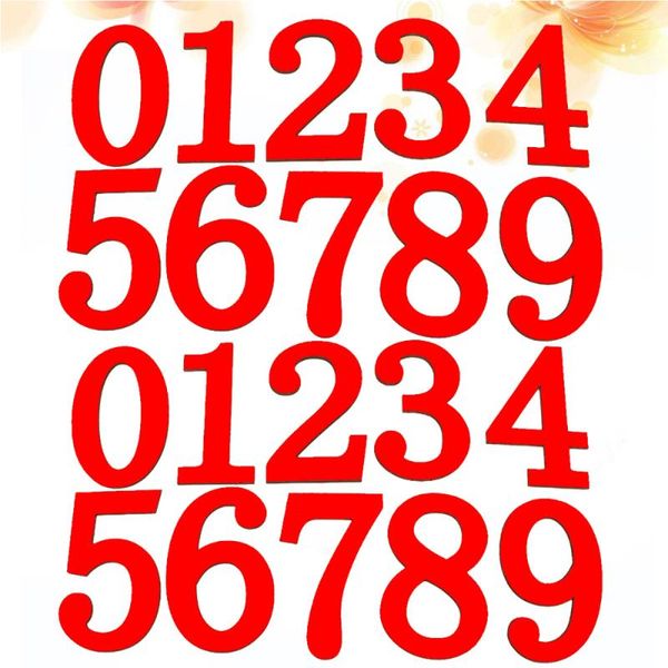 

fridge magnets 2 sets wooden numbers magnet stickers mathematics number shaped refrigerator magnetic educational toys for kids (red)