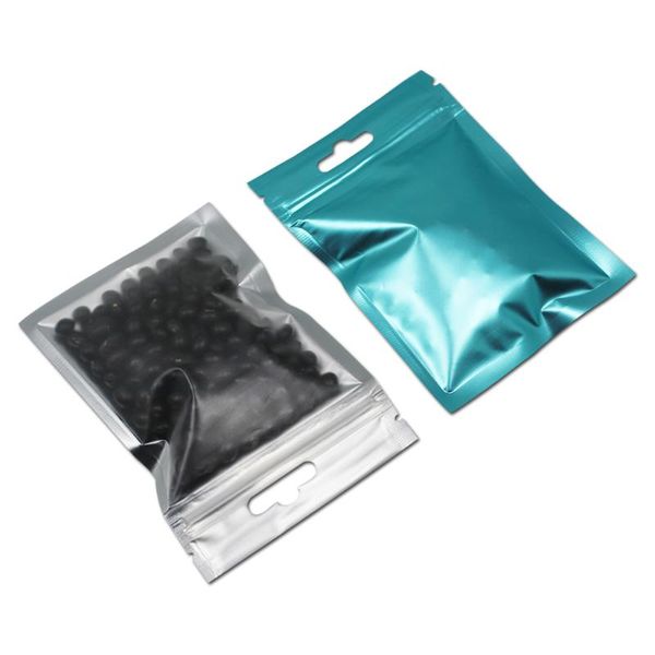 

gift wrap 100pcs/lot matte clear plastic blue mylar foil zipper package bag retails sundries aluminum pack pouch with hole