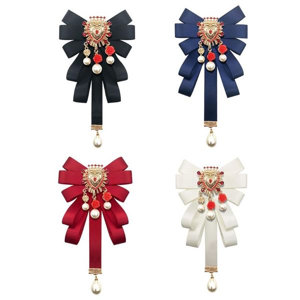 

pins, brooches baroque bowknot bow tie cravat bowtie ribbon ties brooch pins women fashion jewelry accessories, Gray