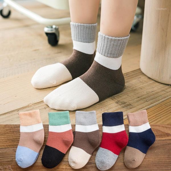 

pairs/lot children socks spring autumn cotton breathable simple style striped girls kids boys sport 1-12 years, Pink;yellow