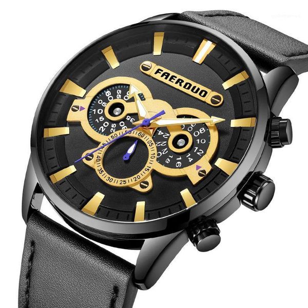 

wristwatches 2021 watch student business casual simple multi-function waterproof calendar personality quartz men's, Slivery;brown