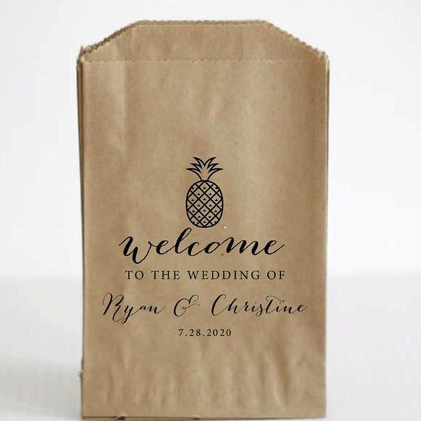 

gift wrap custom destination wedding favors, welcome bags, tropical favor,