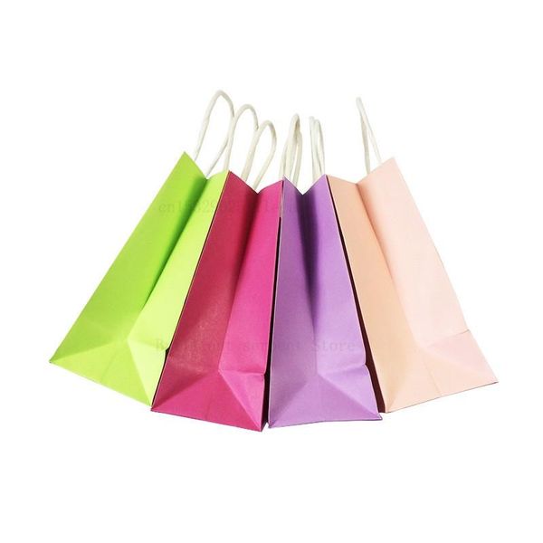 

gift wrap colorful small kraft paper bag with handle festival jewelry bags wedding birthday party package wrapping supplies