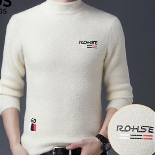 

men's knitwear 2021 autumn and winter men's mink sweater thickened knitting bottoming out fashion, Black
