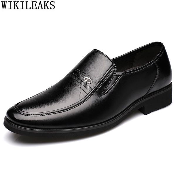 

mens loafers shoes luxury slip on dress for men formal wedding 2021 zapatos de vestir hombre chaussure homme, Black