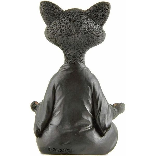 

decorative objects & figurines big size 18cm whimsical black buddha cat figurine yoga statue happy meditation home garden deskdecoration