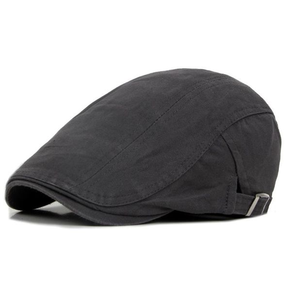 

berets adjustable men spring summer sun sboy hats classic western caps cotton blend beret hat flat brim cap, Blue;gray