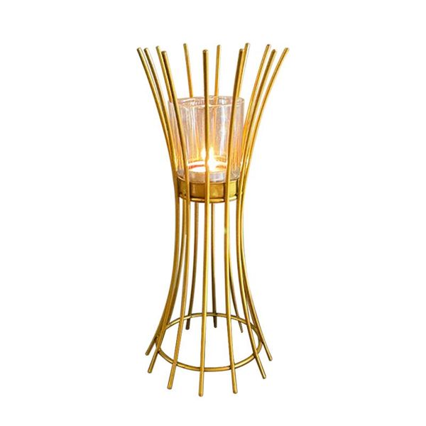 

candle holders iron art candlestick centerpiece wedding holder for table geometric living room with glass cup party romantic gift