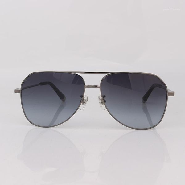 

black metal sunglasses men classic pilot mens grey lens, White;black