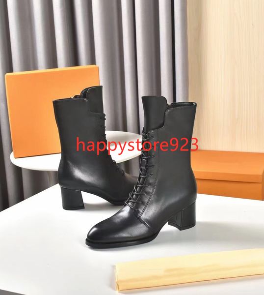 

women major ankle long boots fashion lace up platform leather martin boot r ladies letter print winter overknee booties shoes 223, Black
