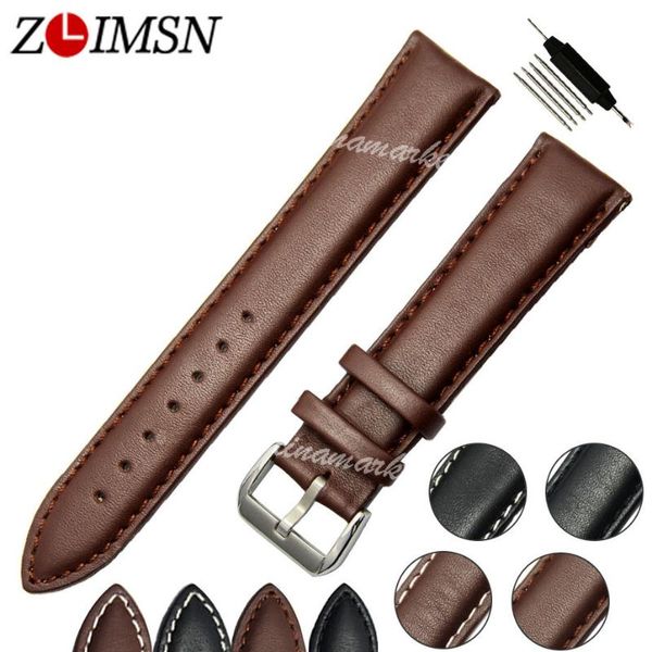 

watch bands zlimsn 100pcs watchbands black brown leather strap band genuine soft buckle wrist replacement mens relojes hombre 2021