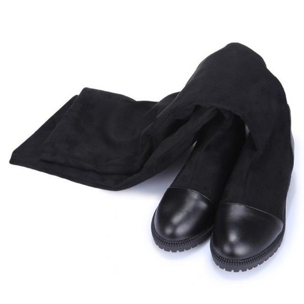 

boots autumn women's high-quality shoes elastic material platform nice knee high with height size 35-43, Black