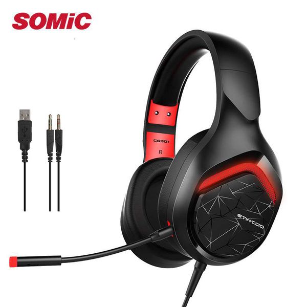 

headset sumec gs301 game 3.5 + usb luminous stereo clear subwoofer