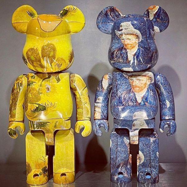 

new building blocks violent bear 1000% van gogh cherry blossom 70 cm large hand-made living room floor trend ornaments gifts