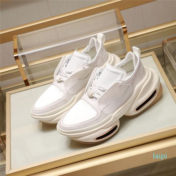 

designer- genuine leather womens shoes spring and autumn mens non slip elastic luxury fashion thick bottom round head size 34-46, Black