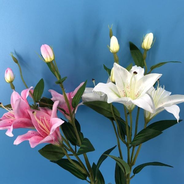 

decorative flowers & wreaths 1 pc artificial flower fadeless fake 6 heads plastic pography props table decor