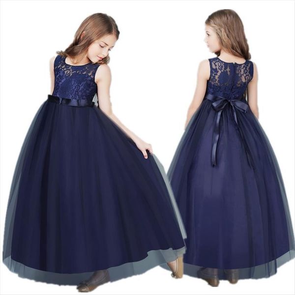 

flower girl 5 8 dresses 10 12 14 yeas kids girls long white lace christmas party fancy children gown teenage, Red;yellow