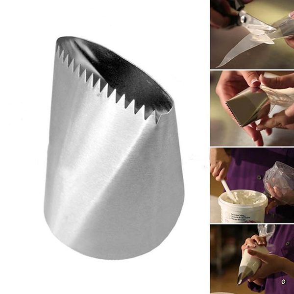 

stainless steel extra large cream pastry tip fondant cake decorating tool russian icing piping nozzle baking & tools