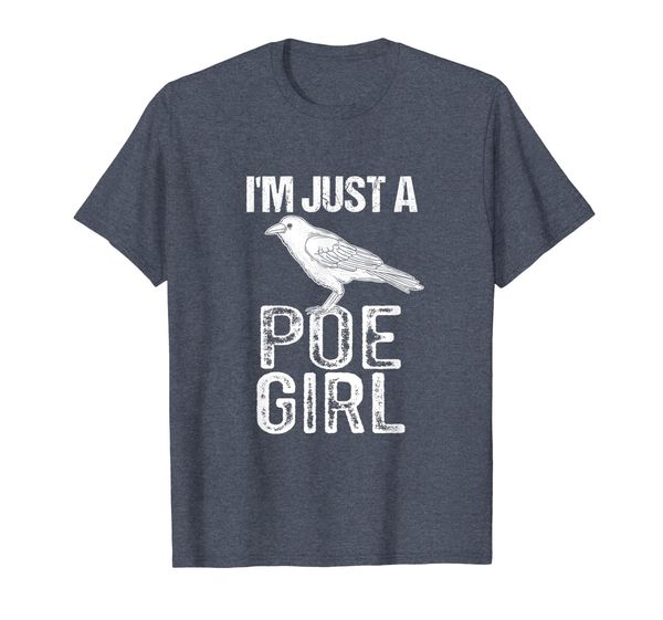 

funny edgar allen poe literature t-shirt i'm just a poe girl, White;black