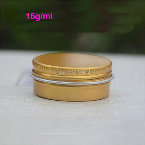 

storage bottles & jars 15g/ml 50pcs100pcs empty cosmetic aluminum cream jar, gold metal tin portable mask pot, lipstick sub container