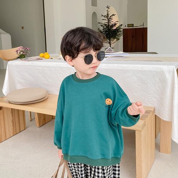 

men's tracksuits pdd79 's spring clothes korean version western style sweater boys and girls' round neck pullover baby cute s, Gray