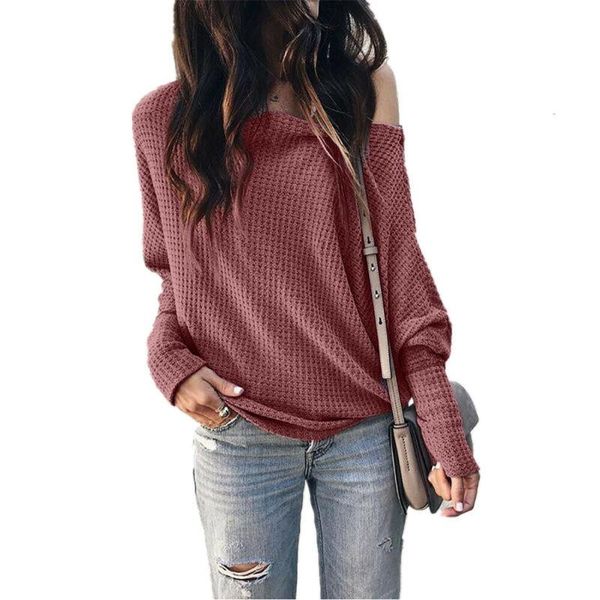 

women's t-shirt fashion women summer solid long sleeve off shoulder 100% brand & high quality, White