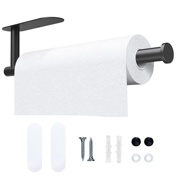 

toilet paper holders wall-mounted towel rack under cabinet-self-adhesive or drilling, kitchen is suitable for