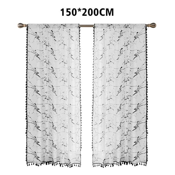 

curtain & drapes 2pcs blackout rod extra long marble tassel home window curtains living room hall cotton blend darkening farmhouse style