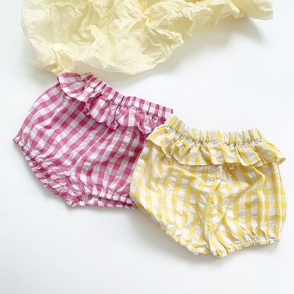

summer baby girls grid short pants children kids girl s clothing 210429, Blue
