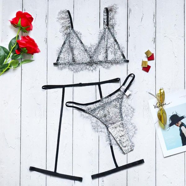 

bras sets women's underwear lingerie fashion lace sleepwear steel ring pajamas garter lenceria sensual mujer, Red;black