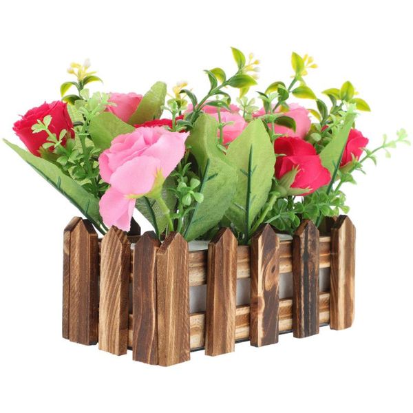 

decorative flowers & wreaths artificial potted plant wood fence simulation flower fake bonsai ornament