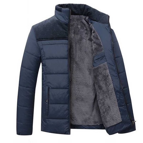 

men winter brand windproof parkas casual solid color fashion thick jacket men's coat warm high-quality jacket men 4xl 211124, Black