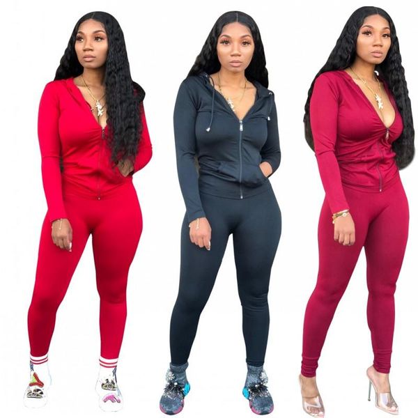 

two piece dress hooded jackets 2 set women clothes autumn winter and sporting pants sweat suit vocation outfit matching sets, White