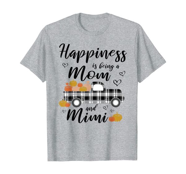 

thanksgiving happiness is being mom and mimi t-shirt, White;black