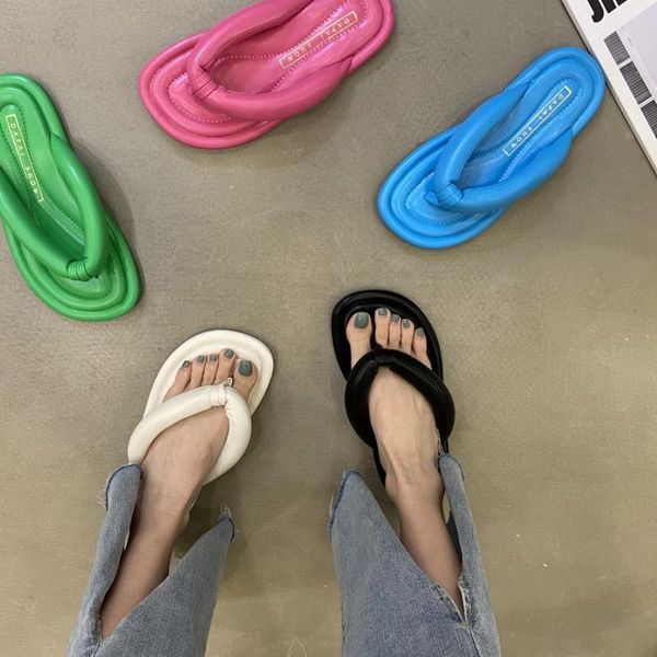 

slippers flip flat bottom 2021 summer soft beach sandals and non-slip, Black