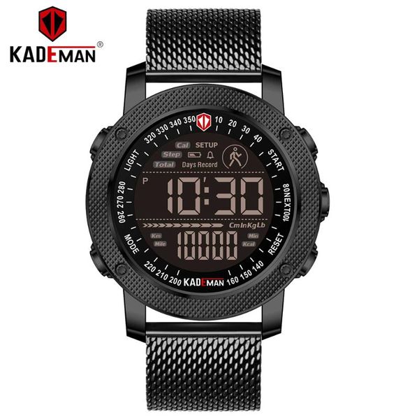

wristwatches kademan chronograph sports watch men casual electronic running display alarm 30m waterproof digital satch 2021, Slivery;brown