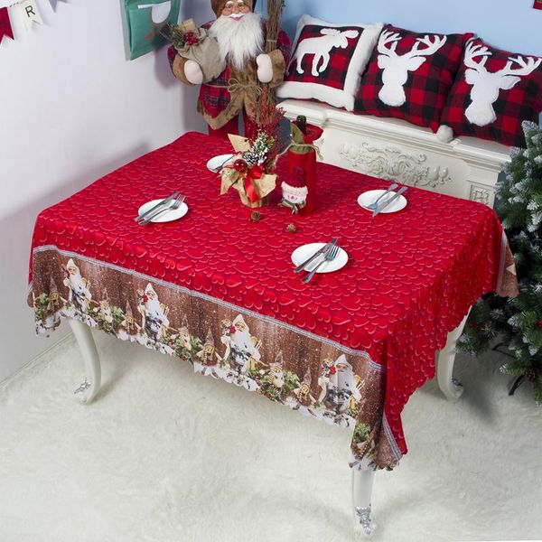 

table cloth 1pc christmas tablecloth 150*180cm polyester rectangular cover holiday