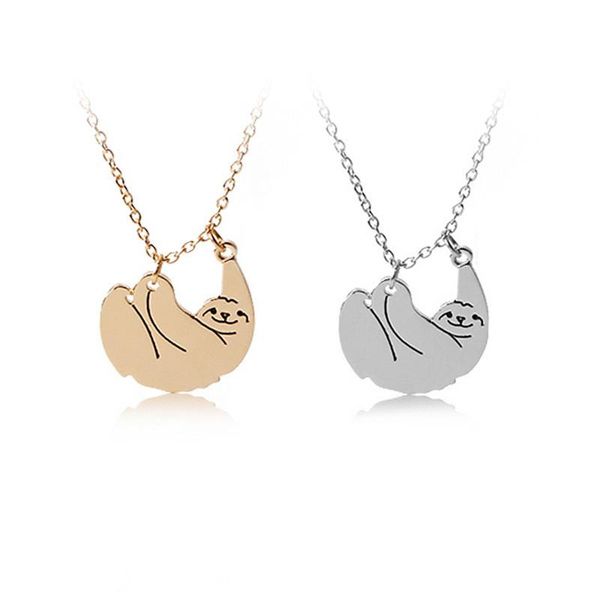 

pendant necklaces fashion cute sloth necklace for women girls simple style lovely animal charms choker jewelry party special gifts, Silver